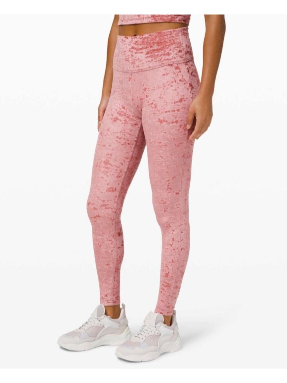 Lululemon Wunder Lounge High-Rise Tight 28" Size 6 Crushed Velvet Soft Cranberry